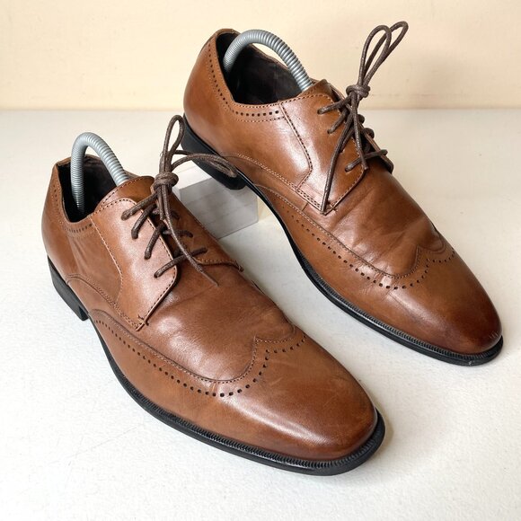 Stacy Adams Mens Leather Wingtip Oxford Shoes Size 9.5 - Picture 1 of 16